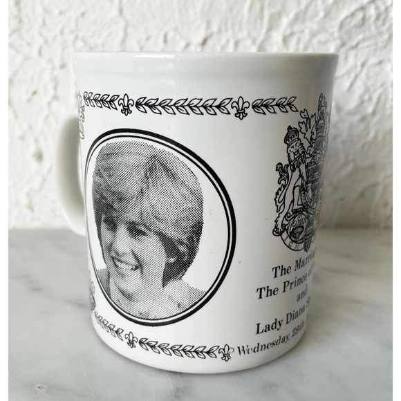 Vintage Lady Diana Spencer Marriage to Prince of Wales Mug Made in England Cup - Picture 1 of 7